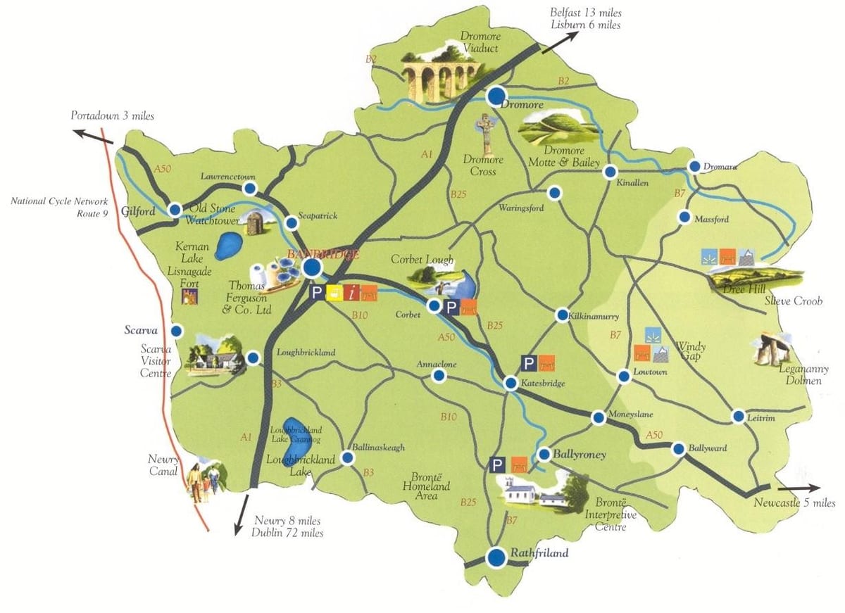 რუკა co ქვემოთ ჩრდილოეთ ირლანდიის