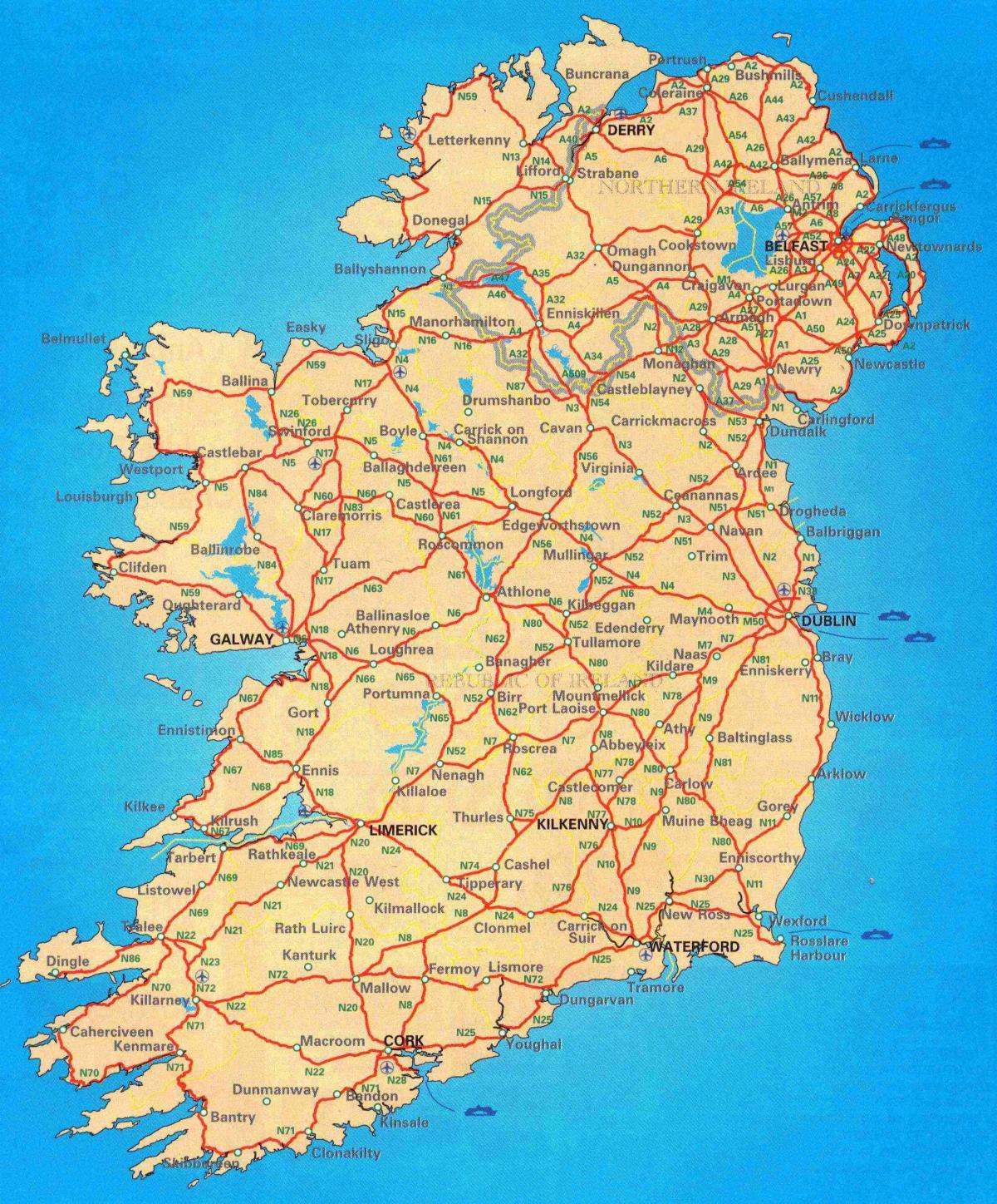 უფასო საგზაო რუკა ირლანდია