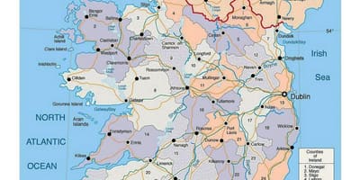 რუკა ირლანდიის ქალაქებში