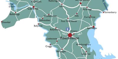 რუკა ქვეყნის roscommon ირლანდია