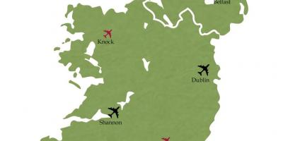 საერთაშორისო აეროპორტები ირლანდიაში რუკა